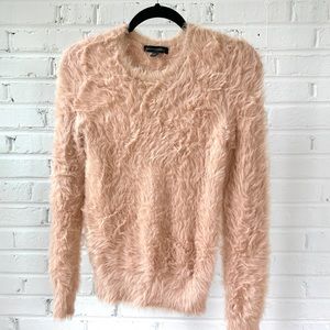 Banana Republic Fuzzy Blush Pink Eyelash Sweater - XS